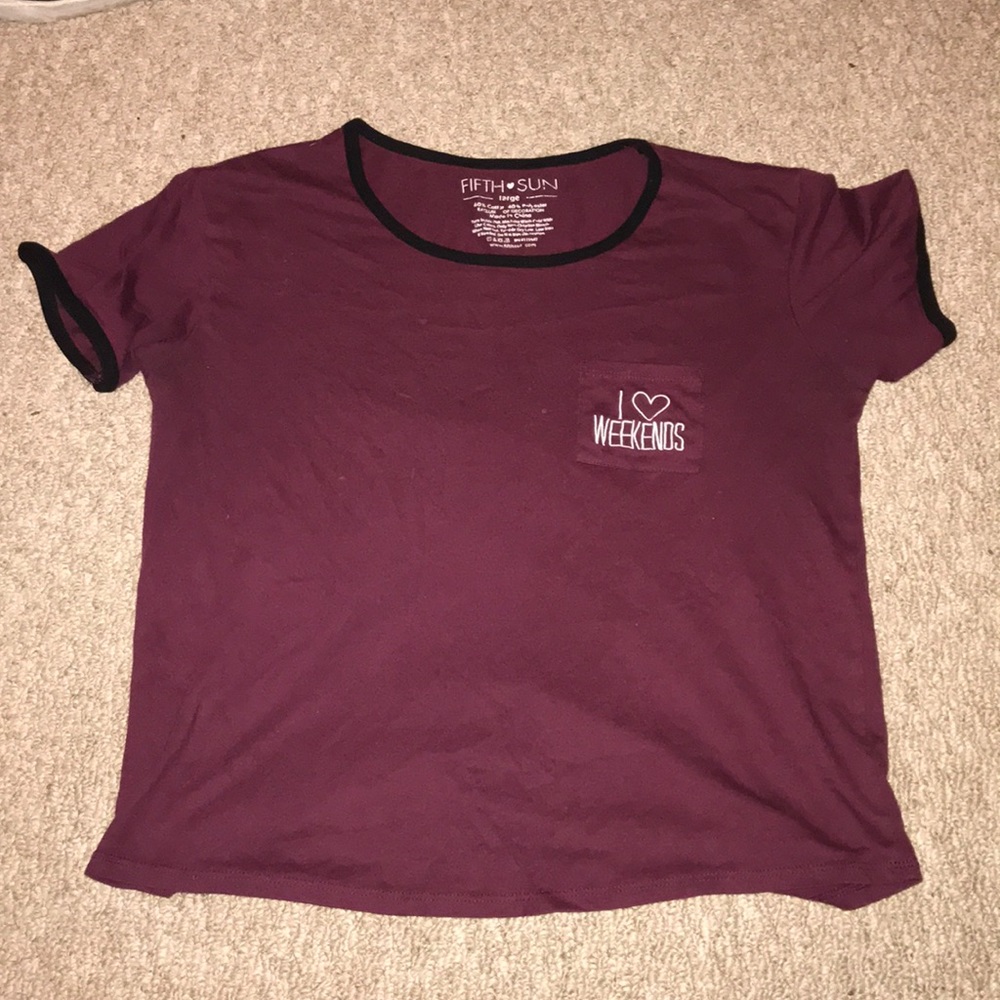 Fifth Sun-“I <3 weekends“-60%Cotton-40%Polyester